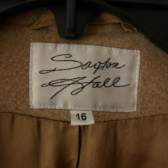 Saxton Hall Camel Hair Pea Coat made in Italy Size 16 - Picture 3 of 9